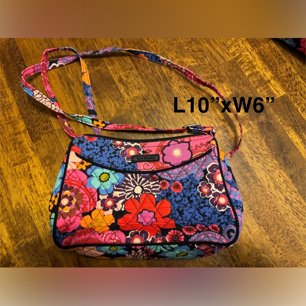 Vera Bradley Vibrant Floral Crossbody Bag - Pink and Blue